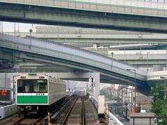 Osaka Subway Chūō Line Type 20 EMU at Osakako Station platform in Japan