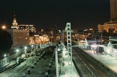 Construction of platform at Moscow Kalanchevskaya railway station, view to the south, June 2020