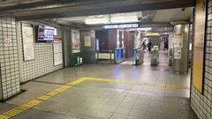 Entrance 8 of Honmachi Station Osaka Metro with people walking