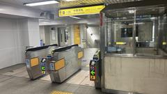 Osaka Metro Honmachi Station platform with train and passengers