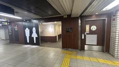 Hom-machi Station entrance on Osaka Metro with modern infrastructure and surrounding buildings