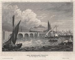 View of a viaduct over lagoons leading to Venice