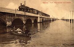 Railway bridge over the Venice Lagoon