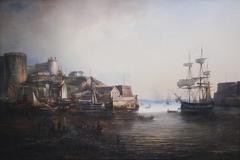 View of Brest harbor by Jean-Marie Auguste Jugelet painting