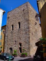 Tower of the episcopal group at Saint-Leonce Cathedral in Frejus, France