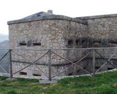 Detailed view of Forte dei Centri fortress architecture