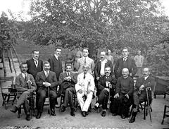 Members of the first elected Albanian Parliament in 1921 posing for a group photo