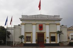 Outer facade of the Albanian National Assembly building in Tirana