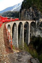 Landwasserviadukt railway bridge of the Albulabahn in Switzerland