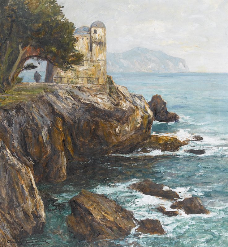 Rocky coastal landscape near Nervi with vivid natural scenery