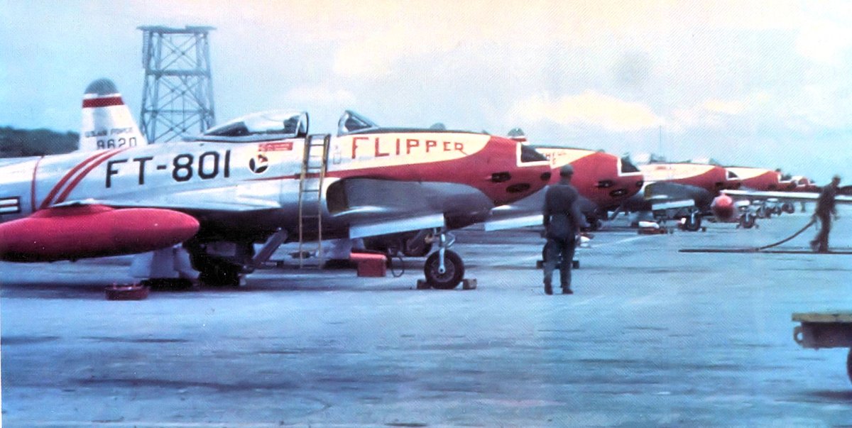 25th Fighter Squadron F-80C jet fighter at Itazuke Air Base Japan 1950