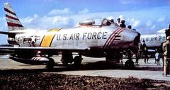 36th Fighter-Bomber Squadron North American F-86F-30-NA Sabre 52-4408 at Itazuke Air Base Japan 1954