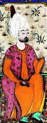Ottoman miniature painting of Grand Vizier Rustem Pasha in traditional attire