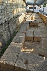 Ancient masonry and remains of Peisistratid Aqueduct pipeline in Syntagma Square