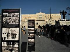 Photos of the 1915 Armenian Genocide displayed at Syntagma Square in Athens for awareness campaign on 18 April 2016