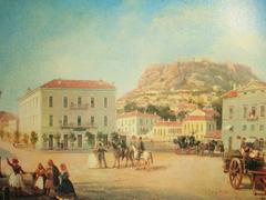 Historical view of Syntagma Square in Athens in 1860
