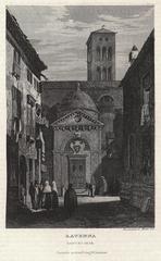 Ravenna Dante's Grab historical steel engraving