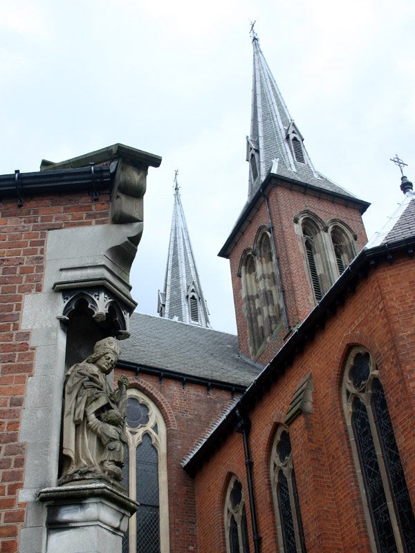 Exterior view of St Chad's Cathedral in Birmingham, England