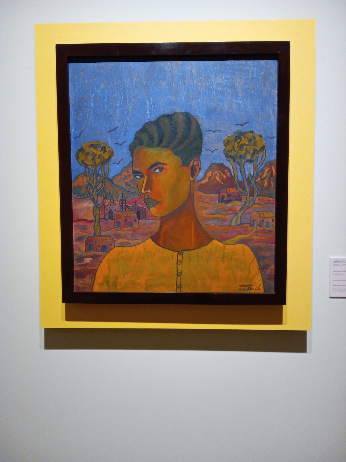 1923 self-portrait painting of Abraham Ángel displayed at MUNAL