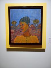 1923 self-portrait painting of Abraham Ángel displayed at MUNAL