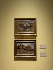Landscape paintings 'Canteras' and 'Peñasco del cerro de Atzacoalco' by José María Velasco