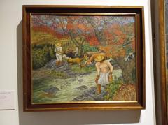 Painting titled El Tabachín in the river of Ezequiel Negrete created in 1953