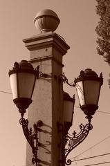 Lanterns on the Lions Bridge in Sofia Bulgaria