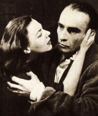 Marcela Rusu as Irina and Emil Botta as Matei in the socialist-realist play Citadela sfărîmată at National Theater Bucharest in 1955