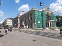 Restoration work on the facade of Mahen Theatre