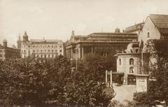 Historic view of Městské divadlo and Jubilejní dům umělců císaře Františka Josefa in Brno before 1919