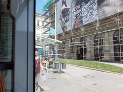 Front view of Mahenovo divadlo theatre building in Brno with classical architectural design