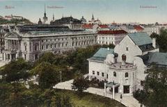 Historic view of Městské divadlo and Jubilejní dům umělců císaře Františka Josefa in Brno before 1919