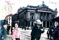 Historical postcard of Brünn Stadttheater in 1903