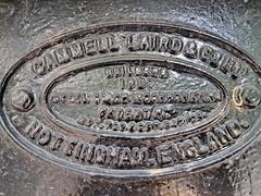 Manufacturer's plaque on the undercarriage of BB&CI EMU coach 35B at National Rail Museum New Delhi