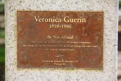 Veronica Guerin Memorial plaque in the Dubhlinn Gardens Dublin Ireland