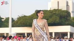Puteri Indonesia 2022 Laksmi De-Neefe Suardana wearing modern kebaya by ANAZ at Istana Berkebaya 2023 fashion show