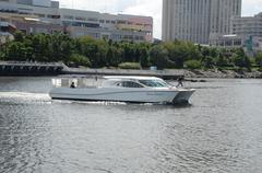 Urban Launch 1 passenger boat departing from Tokyo Port, Odaiba