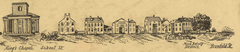 Engraving views of Tremont Street, Boston from 1800 showing street sections from Court to Bromfield, Bromfield to West, West to Boylston, and Boylston to Carver