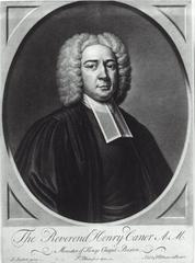 Portrait of Henry Caner by Peter Pelham after John Smibert mezzotint