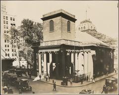 King's Chapel at Tremont Street and School Street in Boston historical black and white photo