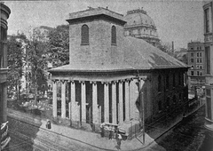 Historical illustration of King's Chapel in Boston from 1899