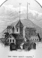 First King's Chapel building in Boston before 1750s