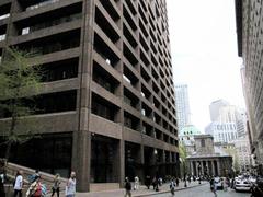Street scene of Boston with buildings and traffic