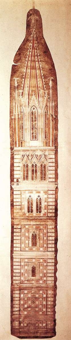 Design sketch of the Campanile by Giotto di Bondone