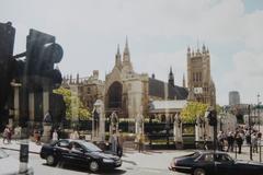 London city skyline with historic and modern buildings along the River Thames