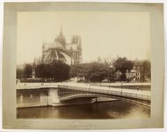 Historic photograph of the Pointe Notre-Dame at Pont Saint-Louis, 4th arrondissement, Paris in October 1897