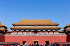 Meridian Gate of the Forbidden City in Beijing China