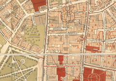 1896 map detail of central business district in Boston, Massachusetts