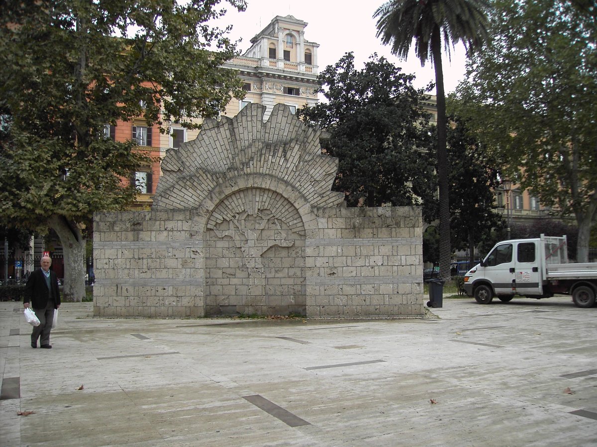 Modern garden furniture in Piazza Vittorio, Rome