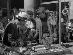 Scene from 1948 movie Bicycle Thieves on Piazza Vittorio